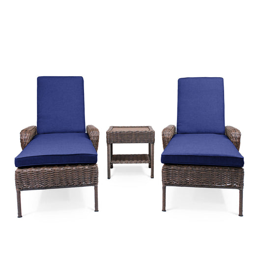 Ensemble de chaises longues d'extérieur en osier Cambridge