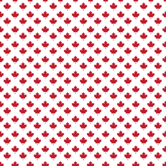 Canada Day Pattern #2 Maple leaf in White Background