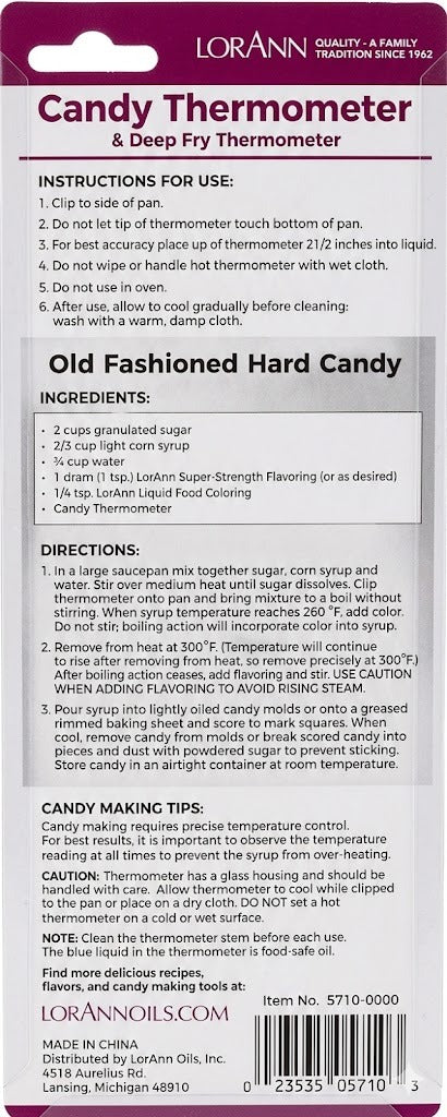 Candy Thermometer - Candy Making - LorAnn Oils - Canadian Distribution - Ships Free Within Canada on Orders Above CAD $199