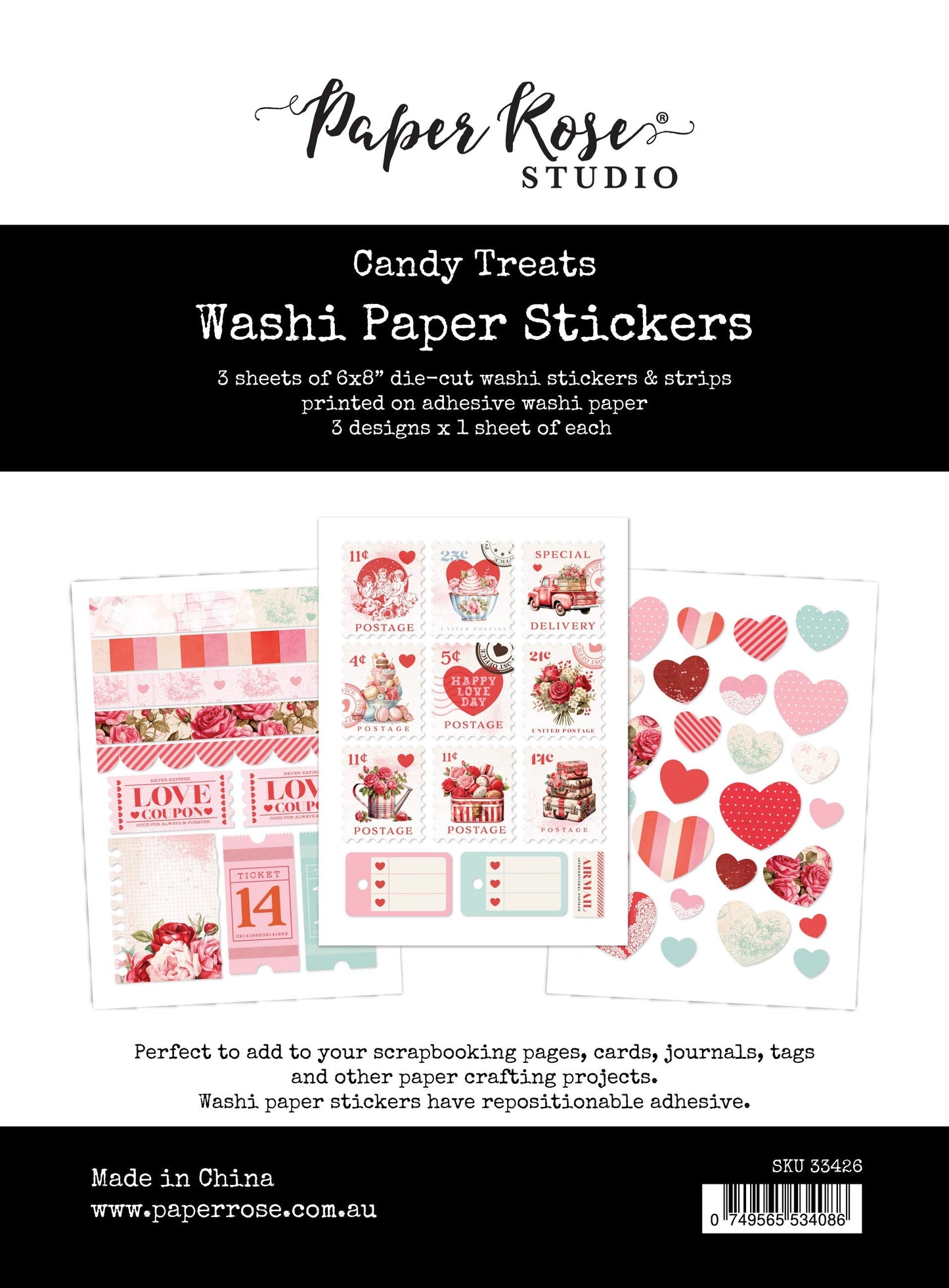 Candy Treats 6x8 Washi Paper Sticker Pack 33426