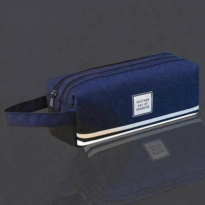 Canvas Double-Layer Stationery Box For Junior High School Students