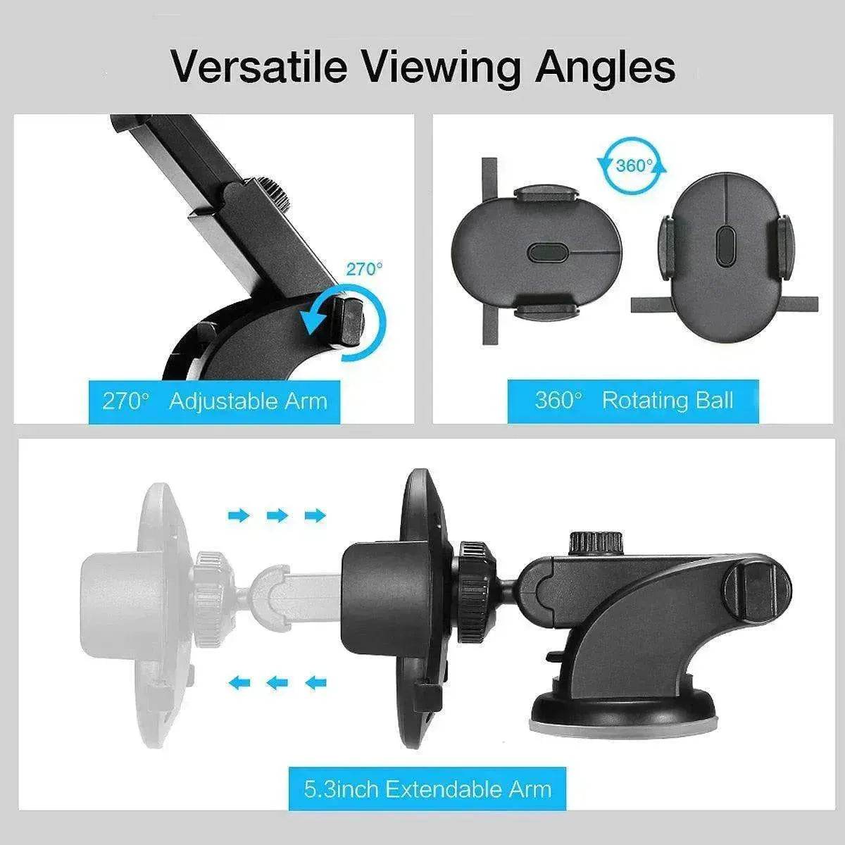 Car Phone Holder Long Rod Telescopic Car Dashboard Suction Cup Type