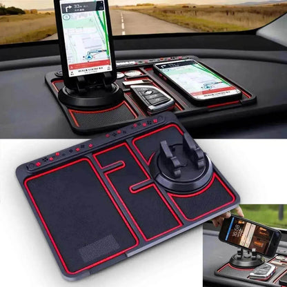 Car Phone Pad 4-in-1 Parking Number Card Anti-Slip Mat Auto Holder