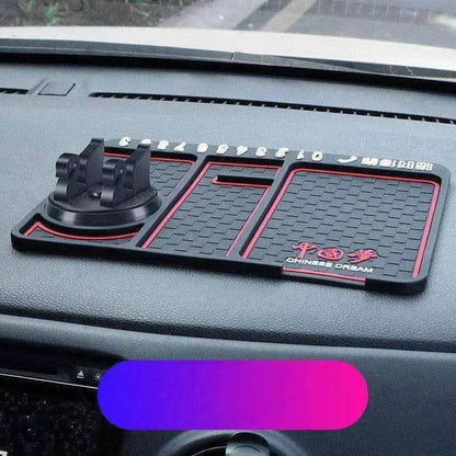 Car Phone Pad 4-in-1 Parking Number Card Anti-Slip Mat Auto Holder