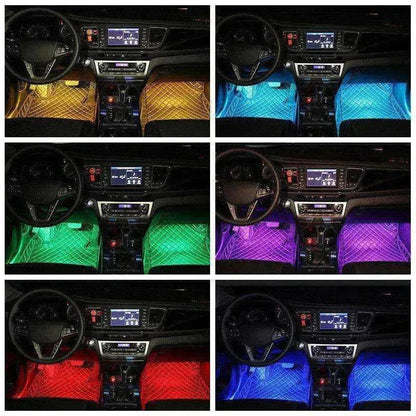 Car RGB Strip Lights: Wireless Music Control, Waterproof LED, Remote.