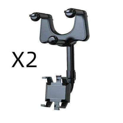 Car Rearview Mirror Phone Holder: Rotatable, Retractable, 360°, All Phones & Cars