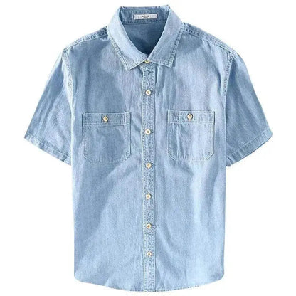Casual Denim Short sleeved Shirt Simple All-match