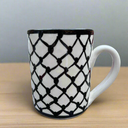 Kufiya Mugs | Handmade Palestinian Ceramic | Made by Palestinian Artisans in Jordan