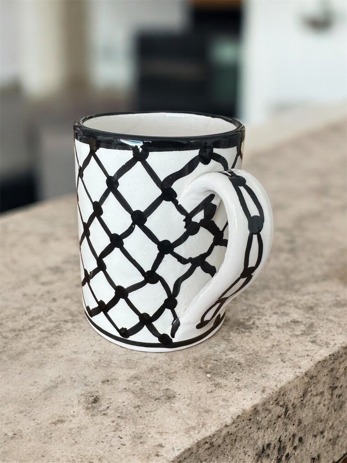Kufiya Mugs | Handmade Palestinian Ceramic | Made by Palestinian Artisans in Jordan