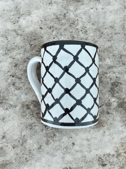 Kufiya Mugs | Handmade Palestinian Ceramic | Made by Palestinian Artisans in Jordan