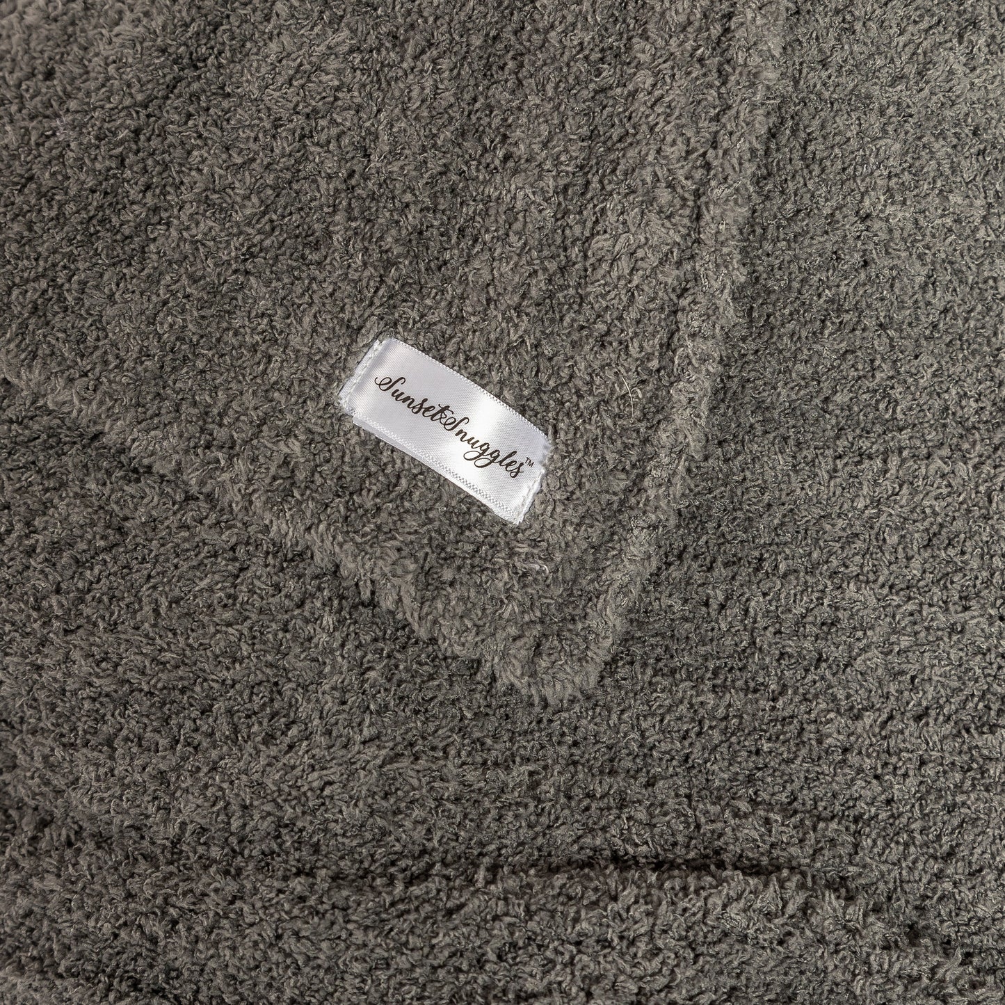Charcoal Ribbed Extended Throw