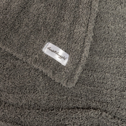 Charcoal Ribbed Extended Throw