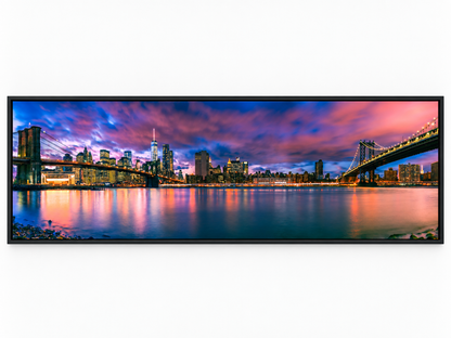 East River & Brooklyn Bridge Canvas Wall Art | NYC Panoramic