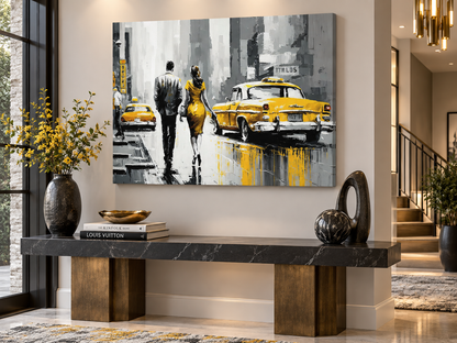 Vintage New York Scene Canvas Wall Art