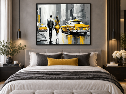 Vintage New York Scene Canvas Wall Art