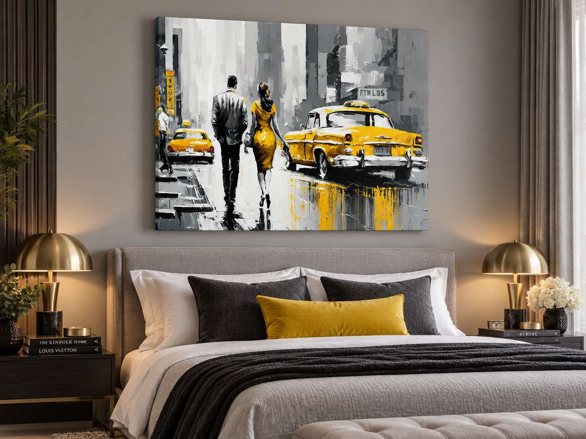 Vintage New York Scene Canvas Wall Art