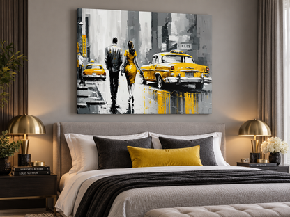 Vintage New York Scene Canvas Wall Art