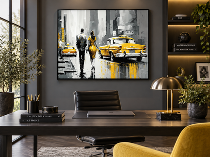 Vintage New York Scene Canvas Wall Art