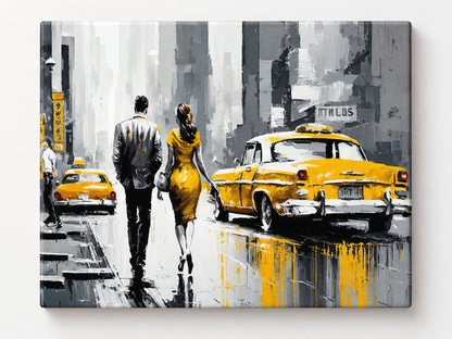 Vintage New York Scene Canvas Wall Art