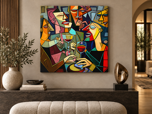 Décoration murale sur toile - Picasso Buvant en groupe - Œuvre imprimée
