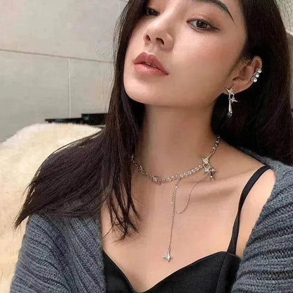 Chic Diamond Star Pendant Necklace
