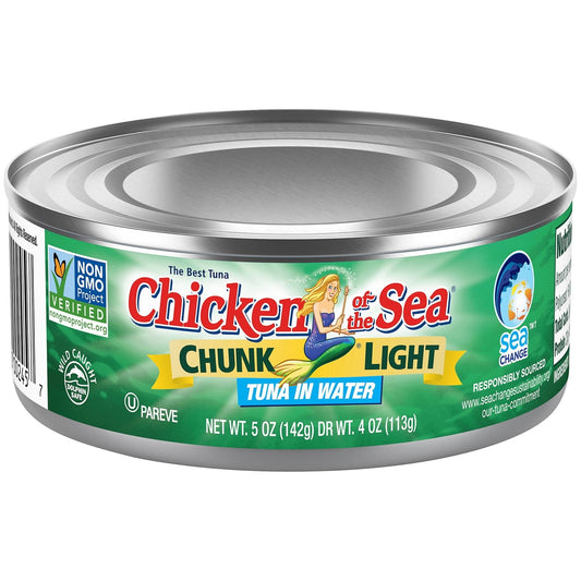 Thon pâle en morceaux Chicken of the Sea dans l'eau, 142 g