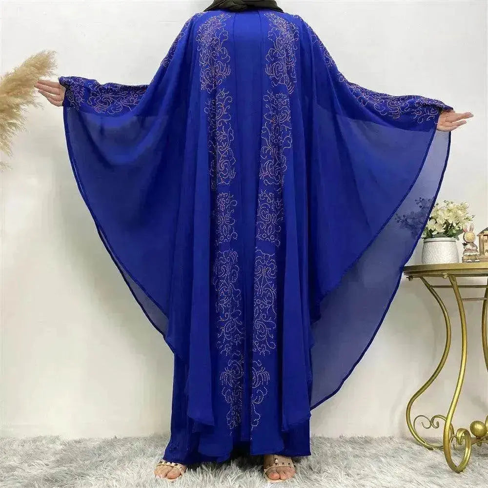 Chiffon Hot Drill Bat Sleeve Arab  Robe