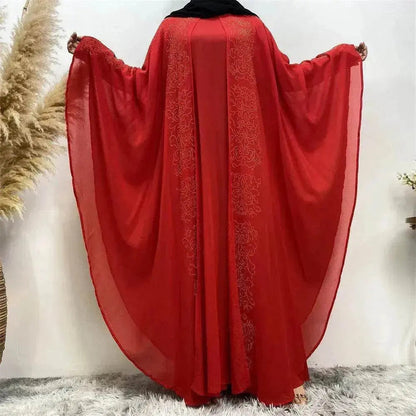 Chiffon Hot Drill Bat Sleeve Arab  Robe