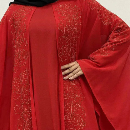 Chiffon Hot Drill Bat Sleeve Arab  Robe