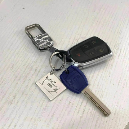 Children's Realistic Hand Drawn Laser Painting Keychain