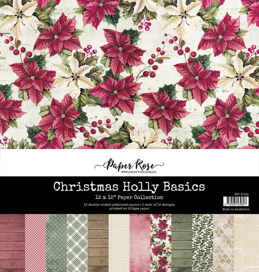 Collection de papiers 30x30 cm "Christmas Holly Basics" 35142
