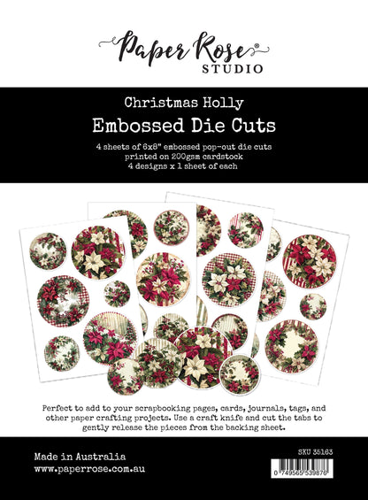 Christmas Holly Embossed Die Cuts 35163