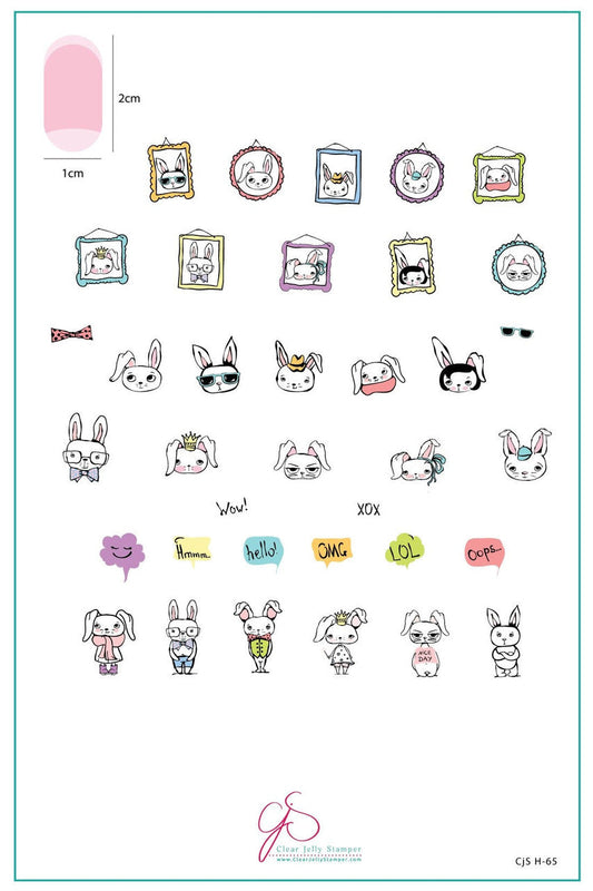 Clear Jelly Stamper - Hipster Bunnies