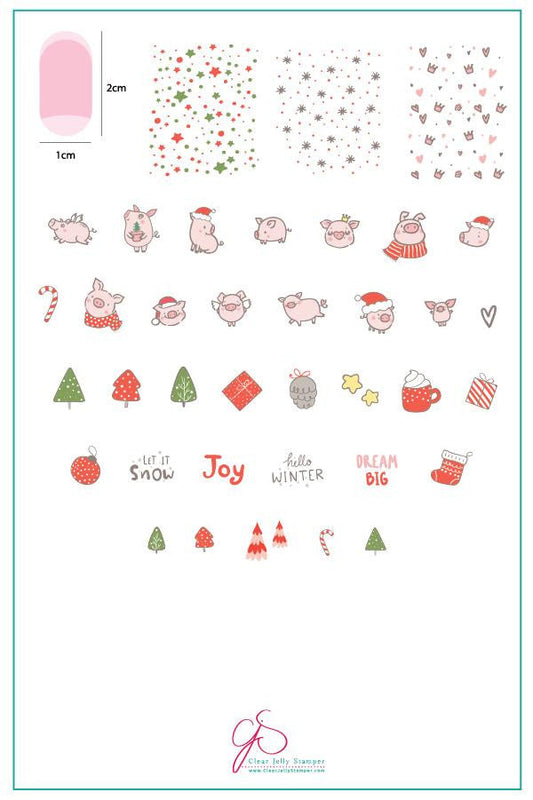 Tampon de stamping transparent - Noël de cochon
