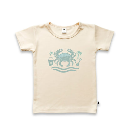 Youth Bamboo Graphic T-Shirt | "Happy Crab" | Cream