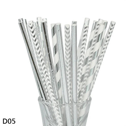 Color paper straws bronzing straws