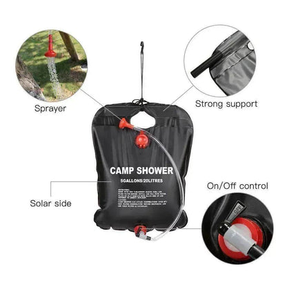 Compact 20L Solar Shower for Camping