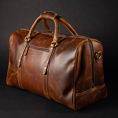 Le sac de voyage Wayfarer - Sac de sport classique en cuir pleine fleur couleur cognac