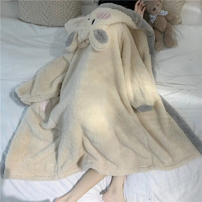 Pyjama en velours doux et chaud Coral pour femme