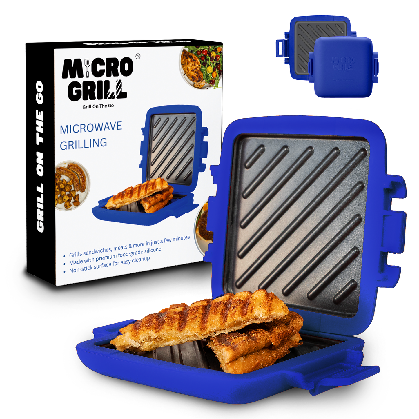 Micro Grill Classic™ Toastie Maker, Microwave Grill, Sandwich Toaster, 3 Minute Grilled Cheese, Crispy, Panini Press, Dishwasher Safe, Office, Home, Travel & School Dorms