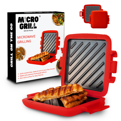 Micro Grill Classic™ Toastie Maker, Microwave Grill, Sandwich Toaster, 3 Minute Grilled Cheese, Crispy, Panini Press, Dishwasher Safe, Office, Home, Travel & School Dorms