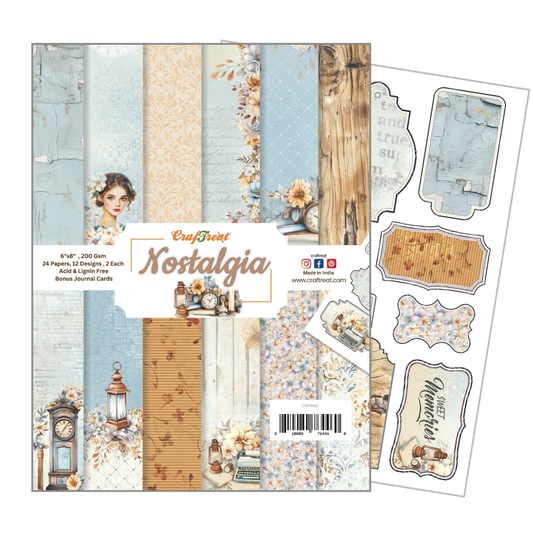 CrafTreat Bloc de papier - Nostalgie 15,24x20,32 cm