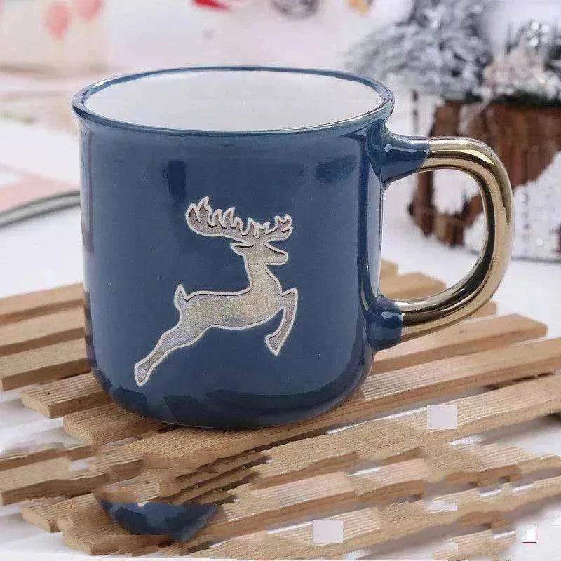Creative Cute Cartoon Snowman Santa Claus Ceramic Cup Christmas Mug Small Gifts
