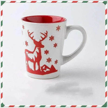 Creative Cute Cartoon Snowman Santa Claus Ceramic Cup Christmas Mug Small Gifts