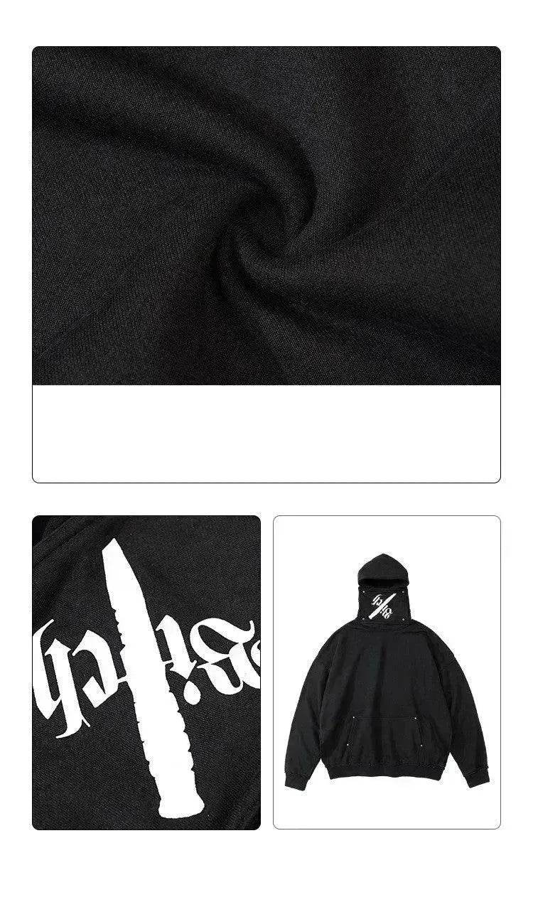 Creative Detachable High Neck Loose Hooded Men's Sweater