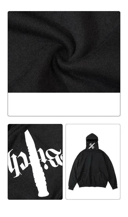 Creative Detachable High Neck Loose Hooded Men's Sweater