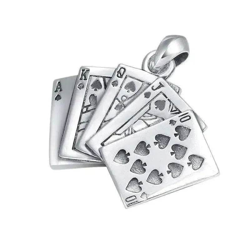 Creative Flush Poker S925 Sterling Silver Pendant
