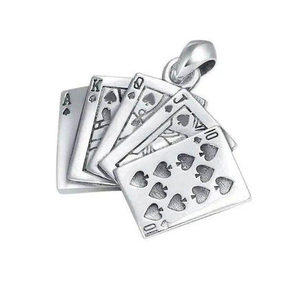 Creative Flush Poker S925 Sterling Silver Pendant