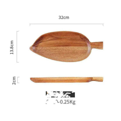 Creative Quality Acacia Wooden Leaf Design Food Tray