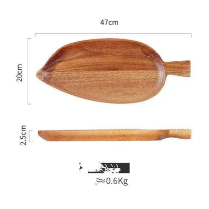 Creative Quality Acacia Wooden Leaf Design Food Tray